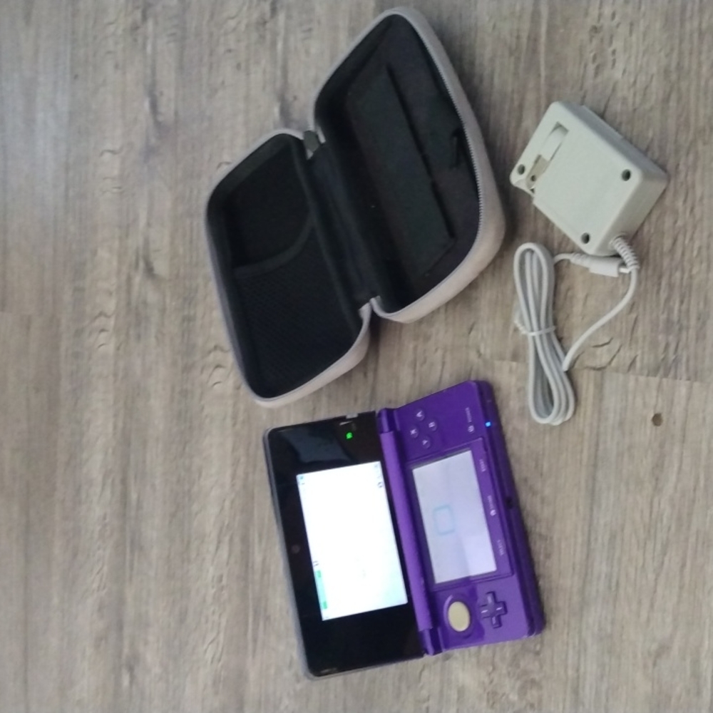 Nintendo 3DS with case and charger